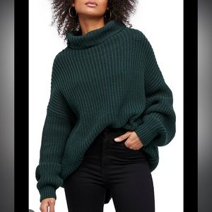 Free People Swim Too Deep Sweater in Dark Green